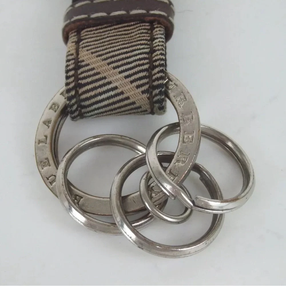 Authentic Preloved BURBERRY Nova Check charm leather/metal